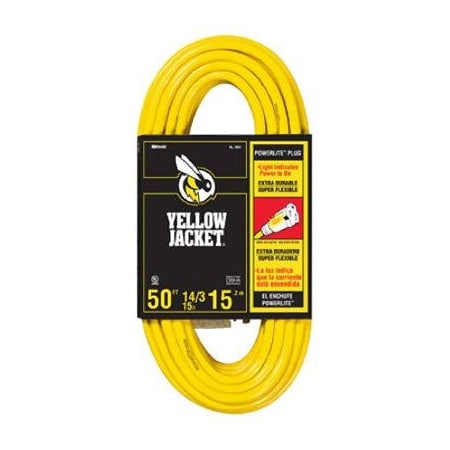 Southwire Extension Cord, 14 AWG, Yellow, 50 ft 2887